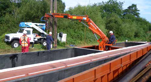 WHH HIAB barge working on a canal site