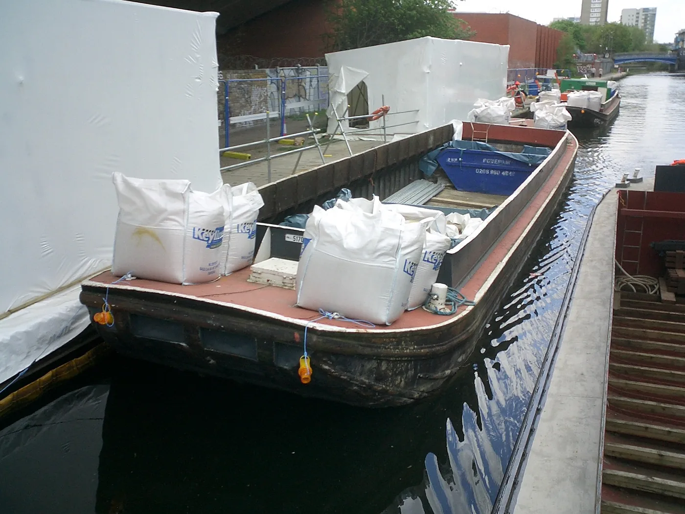 WHH workboat and floating plant operating on a constrained London canal site